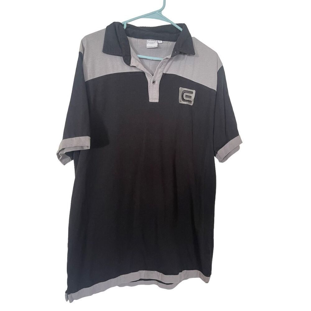 Rockwell Mens Black & Grey Short Sleeve Colorblock Golf Polo Shirt Size Large